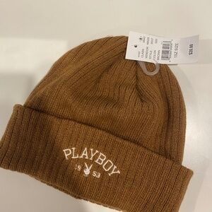 Brown playboy hat